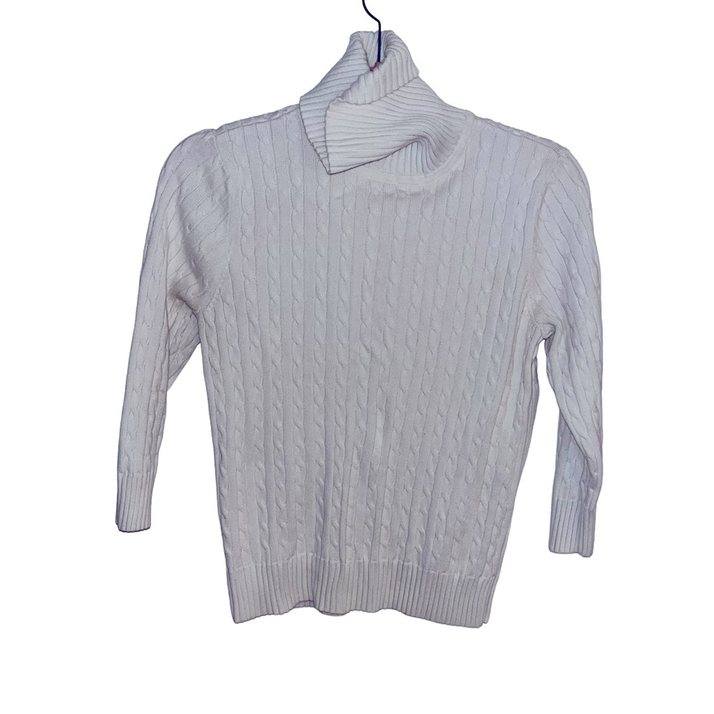 White knit Jeanne Pierre sweater size medium